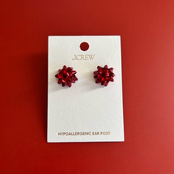 NWT J. Crew Crystal Bow Stud Earrings - Picture 6 of 16